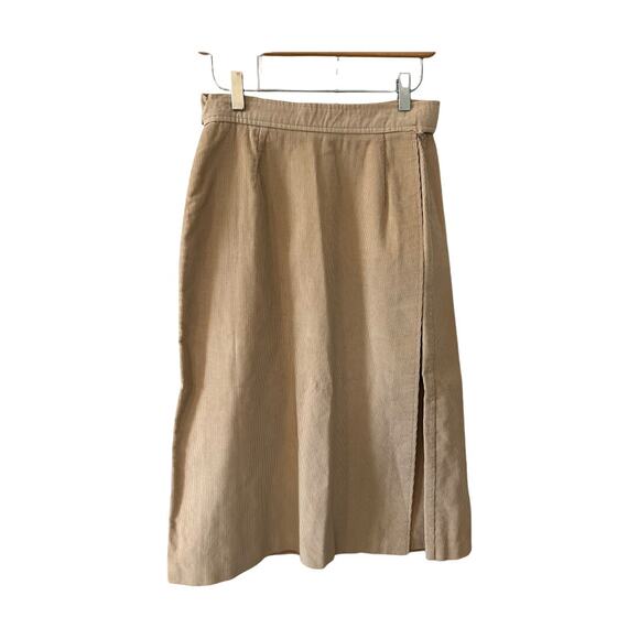 Vintage corduroy High Waisted A Line Skirt Tan - Picture 2 of 7